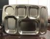 Large 6-Compartment Fast Food Plate, 201 Ss, Polished, 35.5*26.5*2.3cm