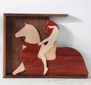 Mrs. Godiva Wood Paintings-Walnut L306*W230*H25mm