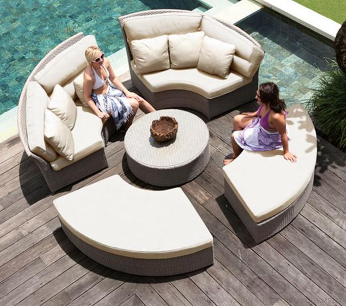 Outdoor Combination Bed-Φ180cm, High-Density Sponge, Φ180cm