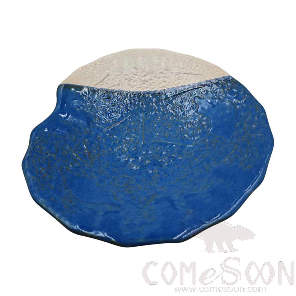 Blue White Series 8" Stoneware Peach Plate