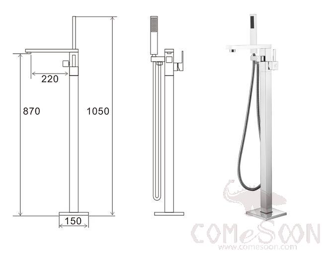 Floor-Standing Bathtub Faucet