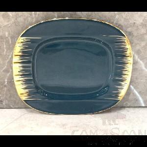 Describing Golden Sparrow Green England Line 9.5" Square Flat Plate