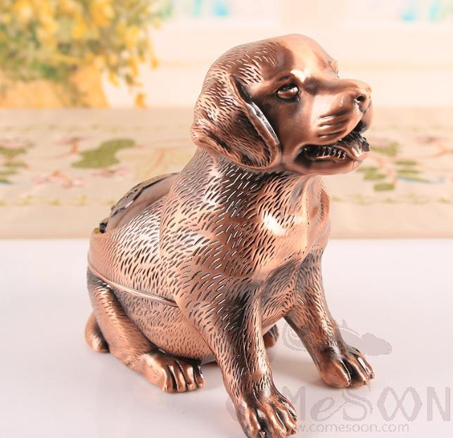 Dog Ashtray, Zinc Alloy, Red Antique, L14*W9*H15.5cm
