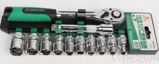 1/2" Socket Set 12pcs, Chrome Vanadium Steel
