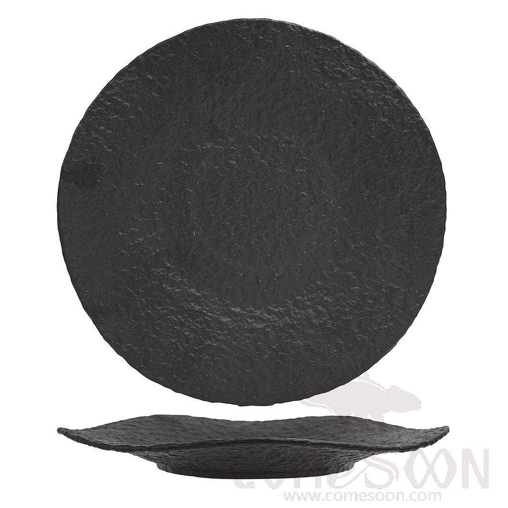 20118 Series 14.37" Wave Dry Stir Fry Plate - Matt Black