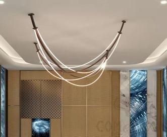 Bent Moon Chandelier, Silicone+ Leather+ Hardware, L1000*H1000mm product image