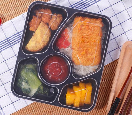 Disposable Lunch Box 5 Grid 150set, L225*W195*H35mm