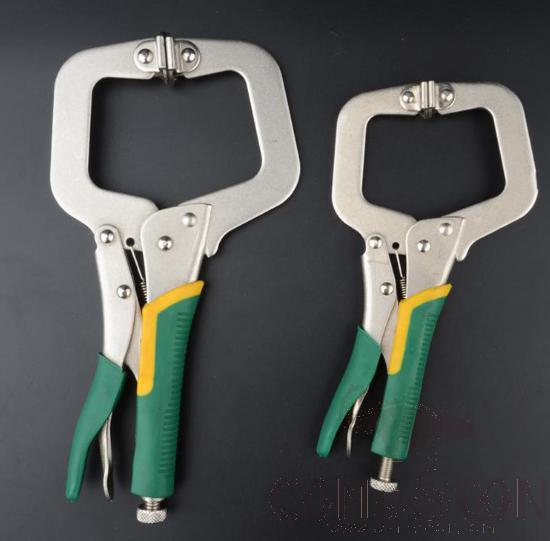 C-Shaped Locking  Pliers 9", High Carbon Steel+ Plastic Handle