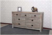 Yongyi Antique Solid Oak Brushed Brush05 Wide 7 Drawer