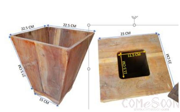 Wooden Dustbin m 25x24.5x18cm