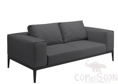 Double Sofa, Teak+ Aluminum Tube, 165*85*65cm