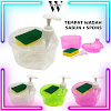 WM Tempat Wadah Sabun + Spons Cuci Piring Model Bulat & Persegi Dispenser Botol Soap Pomp Sunlight