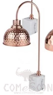 Small Square Rose Gold Marble Tabletop Heat Lamp, 270*645mm, 250w