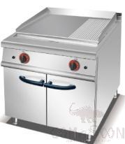 Gas Griddle(2/3 Flat & 1/3 Grooved) with Cabinet, Dimension:l800*W900*H920mm, Power Supply:11.8 Kw