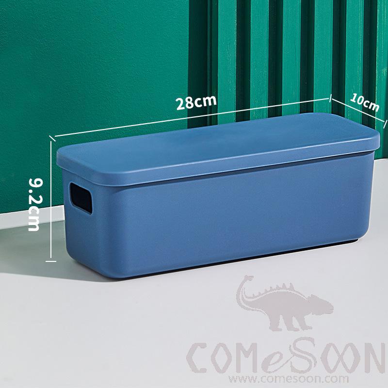 Navy Storage Box with Cover-10*28*9.2 cm, PP