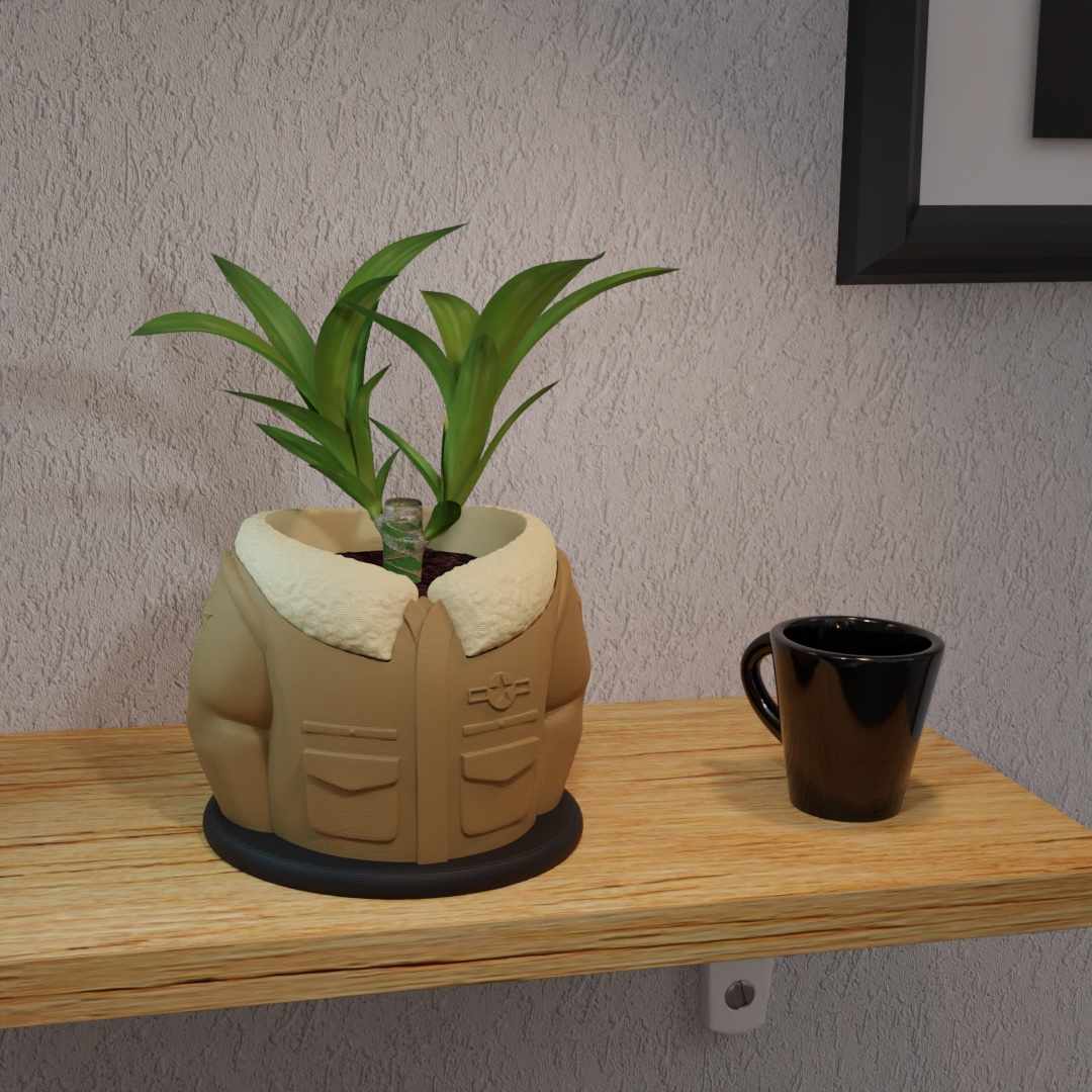 A stylish planter pot with a removable vase for easy water collection.