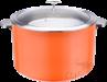 Triple Steel Orange Warming Stock Pot (Glass Lid), 201/430 Ss+ Aluminum+ 304 Ss, Φ320×h250mm