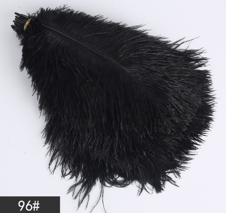 Black Feather, Ostrich Hair, Black, 30-35cm
