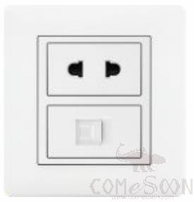 Half 10a 2pole+ Tv Socket