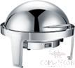 350mm Pan Round Stainless Steel Lidded Dining Chafing Dish (Partially Visible), 6L, 477*468*448mm