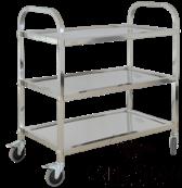 Square Tube Three Tier Dining Cart/Trolley , 304 Ss, 950x500x950mm