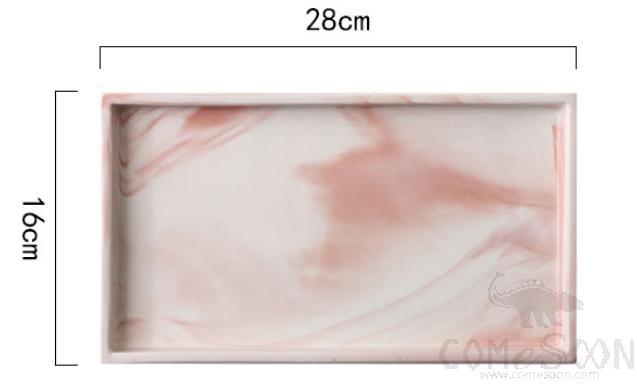 Imitation Marble Bathroom Tray, Ceramic, 28*16cm
