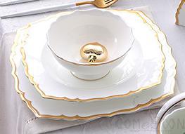 Bonechina Golden Rim Flate Plate 8"