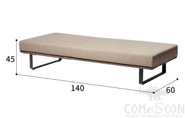 Outdoor Sofa Bench-140*60cm, High Resilience Sponge, 140*60*45cm