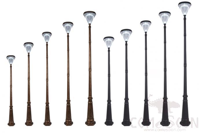 4w Tricolor Stripe H2550 Solar Large Round Single-Head Garden Lamp, Ø30*H255 cm