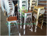 .see Larger Image Stackable Vintage Industrial Metal Bar Stools