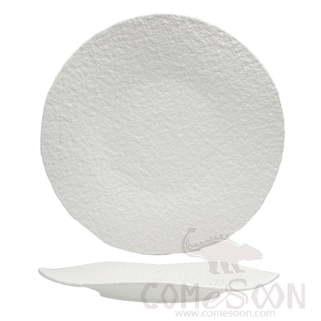 20118 Series 10.24" Wave Dry Stir Fry Plate - Matt White