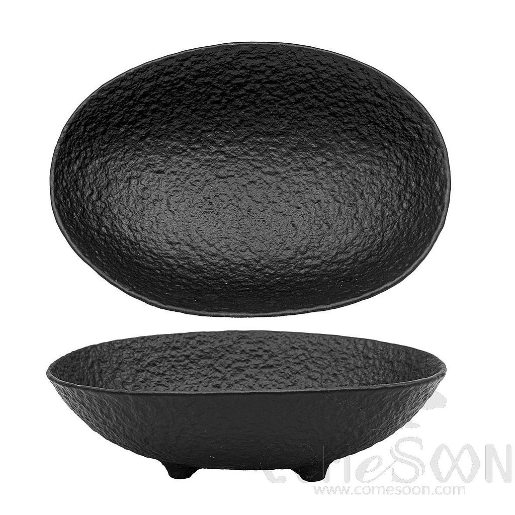 20118 Series 10.25" Four Legged Oval Bowl - Matt Black