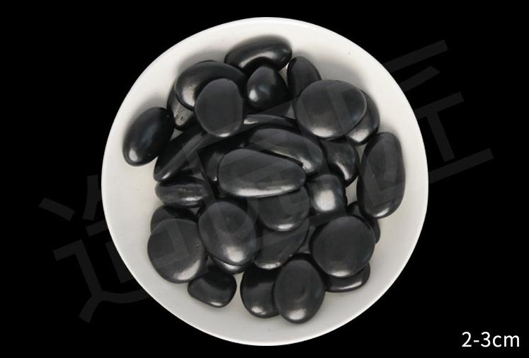 High Gloss Black Pebble, Diameter 20-30mm