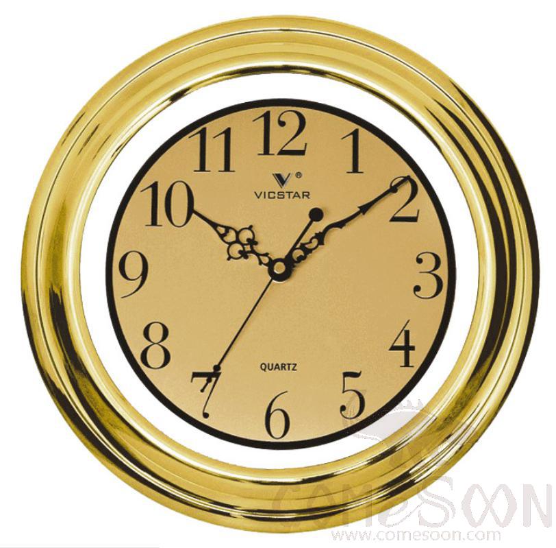 0501 Gold Wall Clock, ABS, L32*W32*H4.5cm