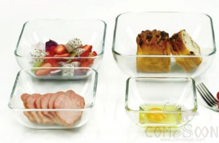 7 inch Square Tempered Glass Bowl
