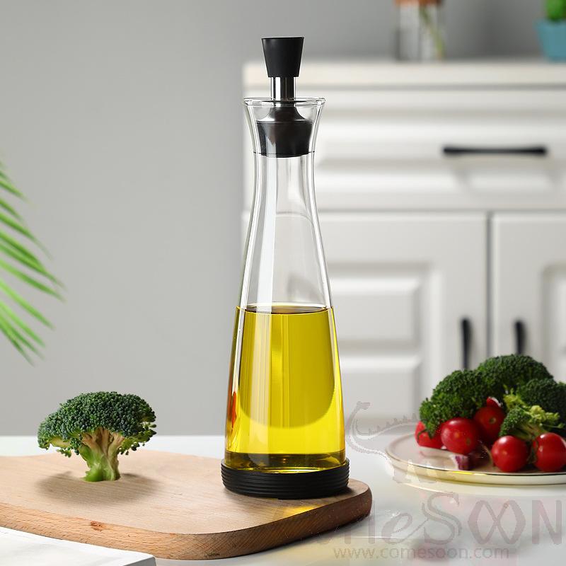 500ML Tall Glass Oil Bottle W/non-Slip Mat