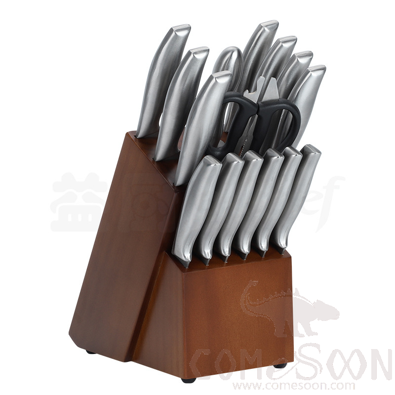 Kitchen Knife 16-pcs Set W/Wooden Holder