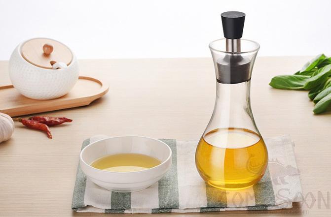 Oil Bottle, High Boric Acid Glass+ Silicone+ S/s 304, 250ML