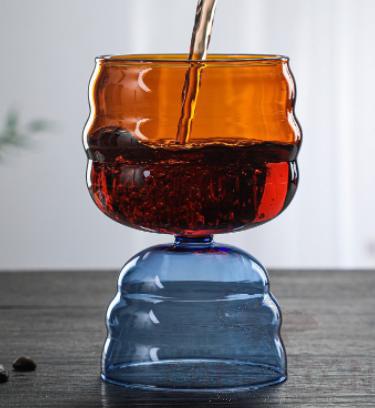 Colorful Ins Glass Cup 350ML Blue