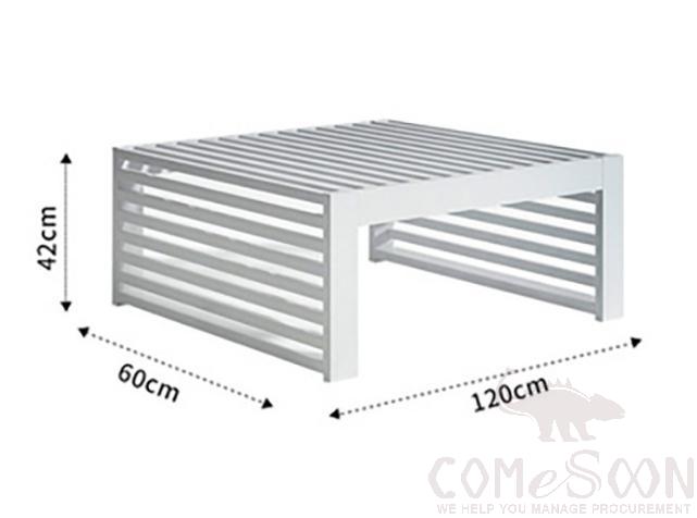 Outdoor Coffee Table-120*60cm, Metal Frame, 120*60*42cm