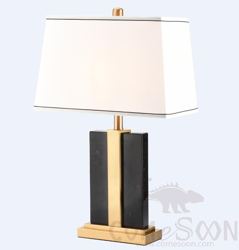 Marble Table Lamp-Marble+ Metal+ Fabric, 5w, Warm, 400*230*650mm