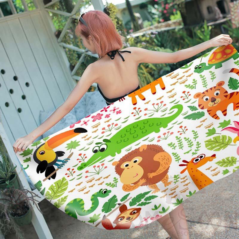 Cartoon Beach Towel, Microfiber, 150*70cm