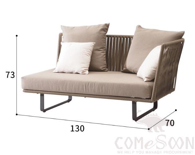 Outdoor Rattan Sofa-130cm, High Resilience Sponge, 130*70*73cm product image
