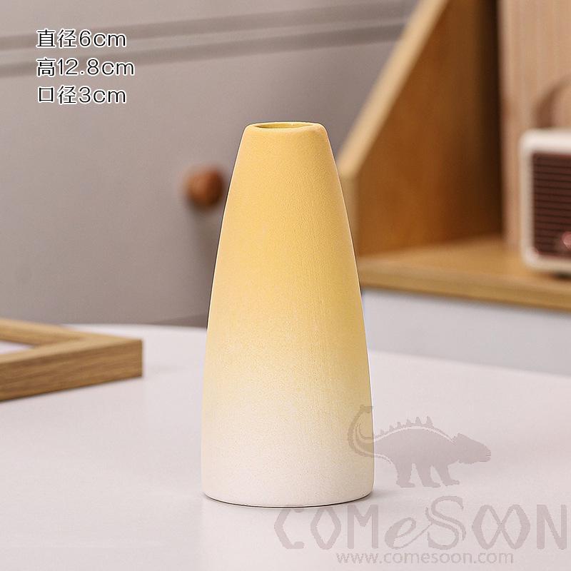 Vase, Ceramics, Lemon Yellow, Φ6*H12.8cm