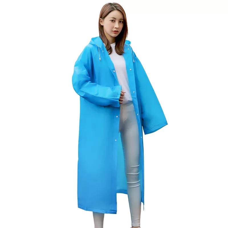 Jas Hujan Korea Raincoat Bahan Tebal Motor Motif Polos Dewasa Unisex Wanita Pria Terusan Eva Original