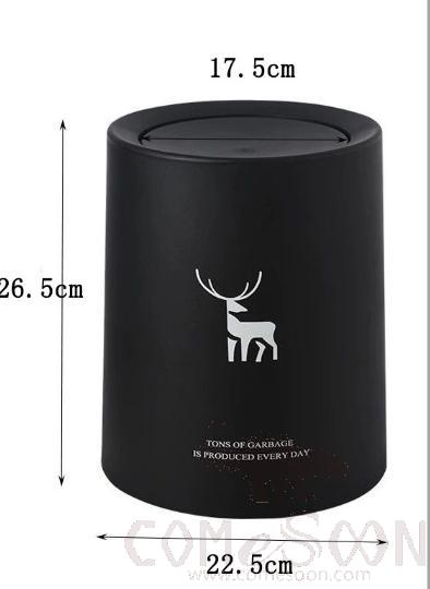Black Trash Bin with Swing Cover-8L, Dustbins product image