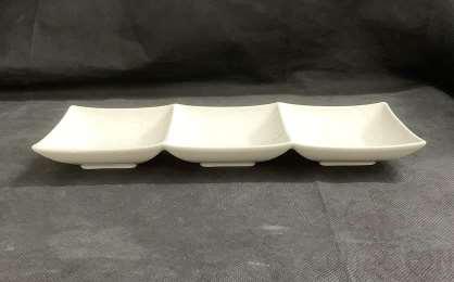 20118 Series - 12" Three Compartment Plate - Matt White