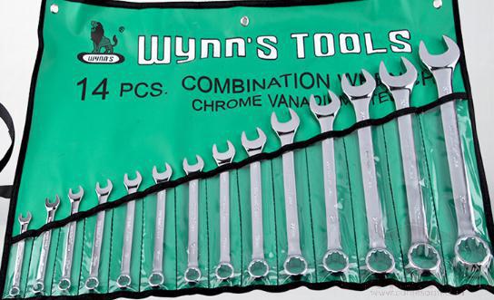 Ring  and Open Ended Spanner Set 14pcs, Chrome Vanadium Steel