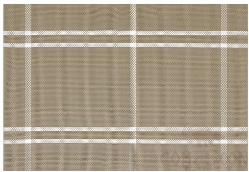 Hot Pressed Edge PVC Placemat, Light Curry White Stripe 2*1