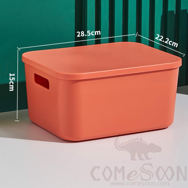 Orange Storage Box with Cover-22.2*28.5*15 cm, PP